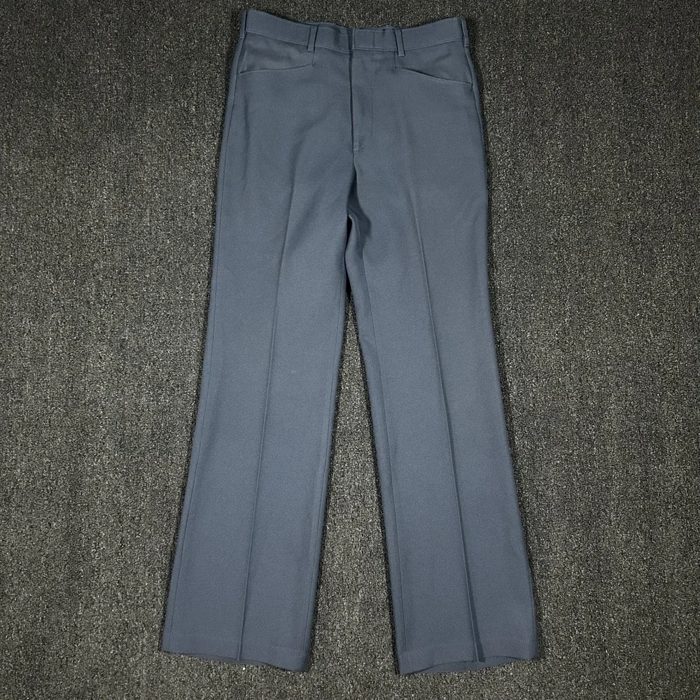 Levi's Action Slacks Mens 32x32 Gray Blue Good Vintage Sta-Prest Straight Pants